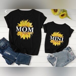 Mom Sunflower T-Shirt Mom Shirt Black Size Women’s Small